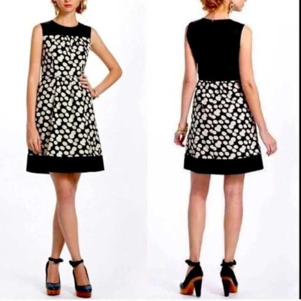 Anthropologie Leifnotes Corduroy Black and White Dress Size 2